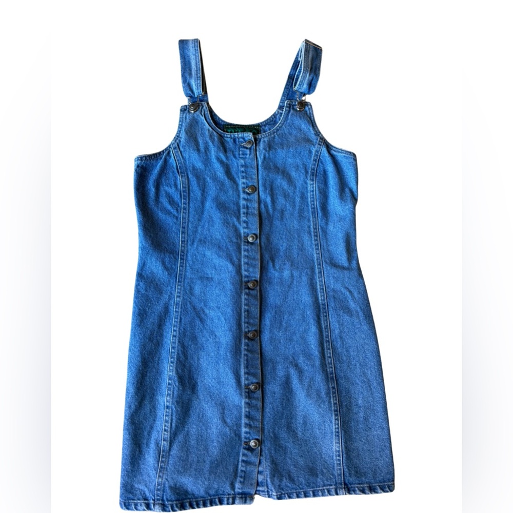 Vintage Denim Dress - Waco Authentic Jean Wear - Size L - Adjustable Straps